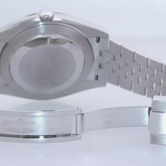 MINT MENS FLUTED BLACK ROLEX DATEJUST WITH BOX - Picture 3 of 7